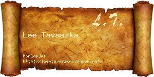 Lee Tavaszka névjegykártya